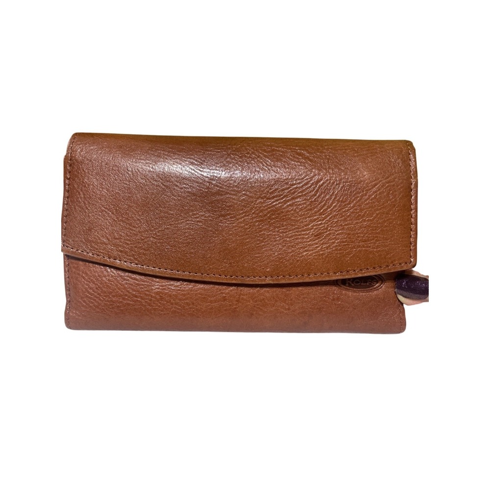 Vintage Rolfs Brown Leather Womens Checkbook Wallet With Card Slots